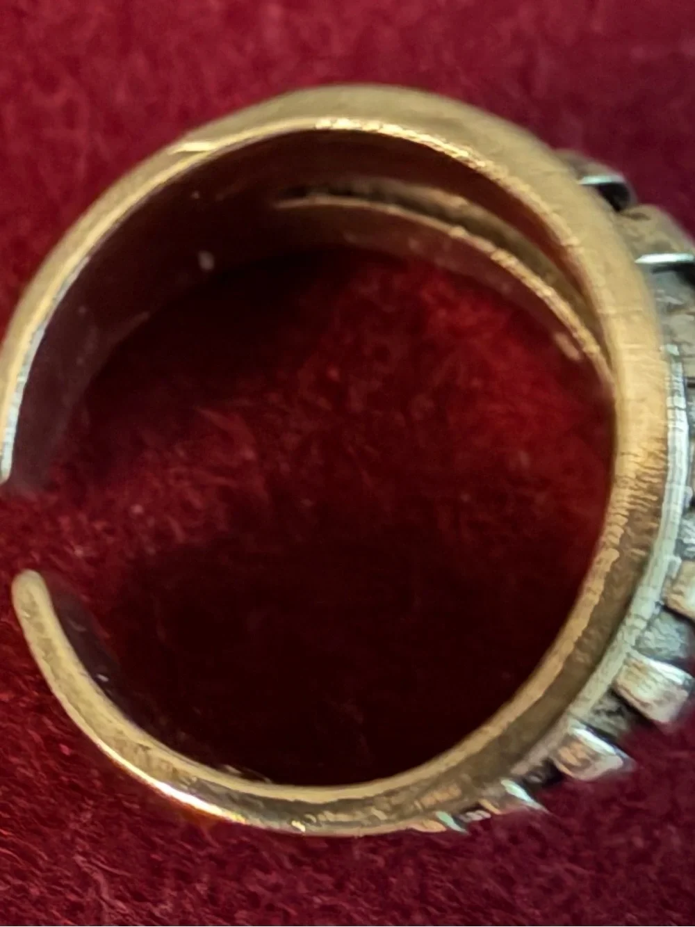 Adjustable Silver Textured Dome Ring w/ Bubble Enhancements